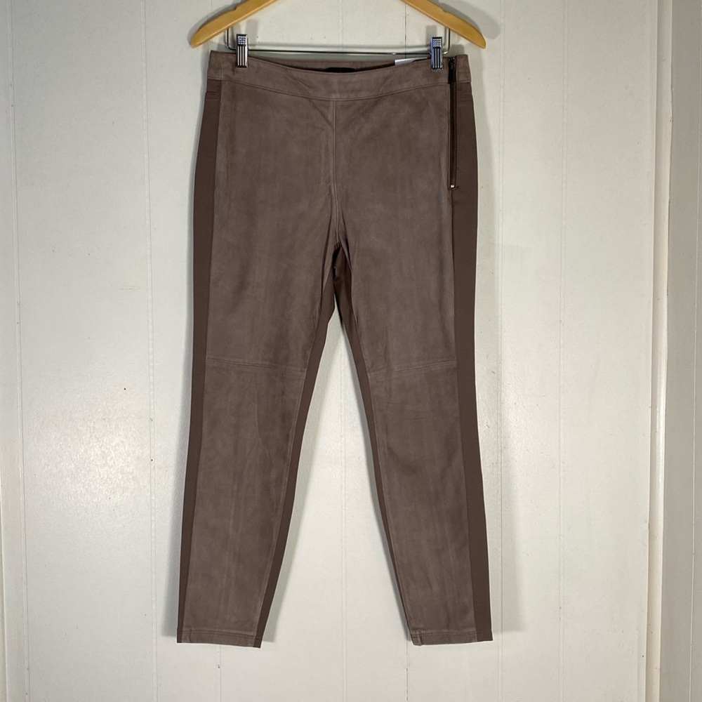 White House Black‎ Market Women’s Tan Suede Leather "The Legging" 10 Petite NWT